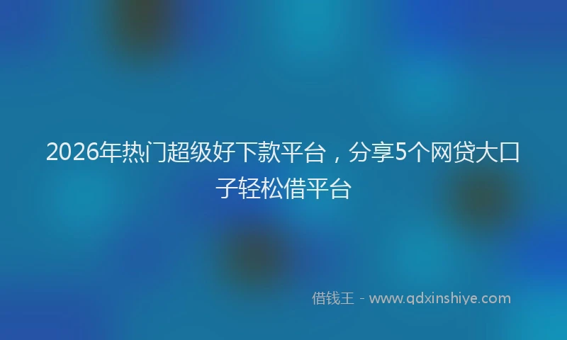 2026年热门超级好下款平台，分享5个网贷大口子轻松借平台