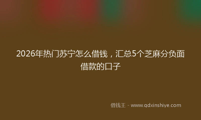 2026年热门苏宁怎么借钱，汇总5个芝麻分负面借款的口子