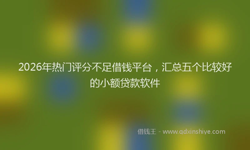 2026年热门评分不足借钱平台，汇总五个比较好的小额贷款软件