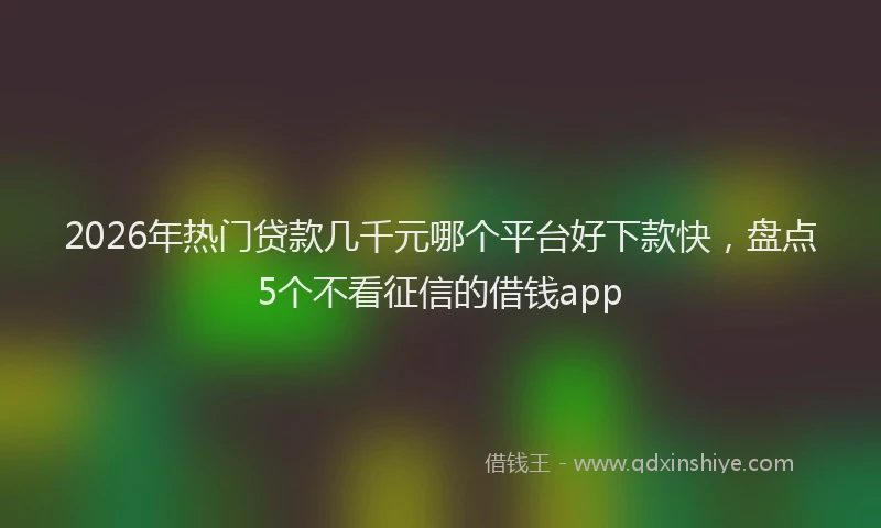 2026年热门贷款几千元哪个平台好下款快，盘点5个不看征信的借钱app