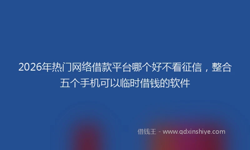 2026年热门网络借款平台哪个好不看征信，整合五个手机可以临时借钱的软件