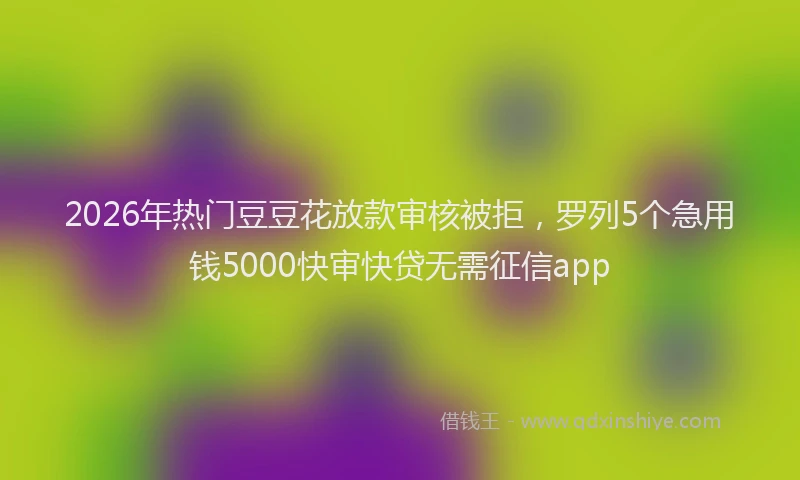 2026年热门豆豆花放款审核被拒，罗列5个急用钱5000快审快贷无需征信app