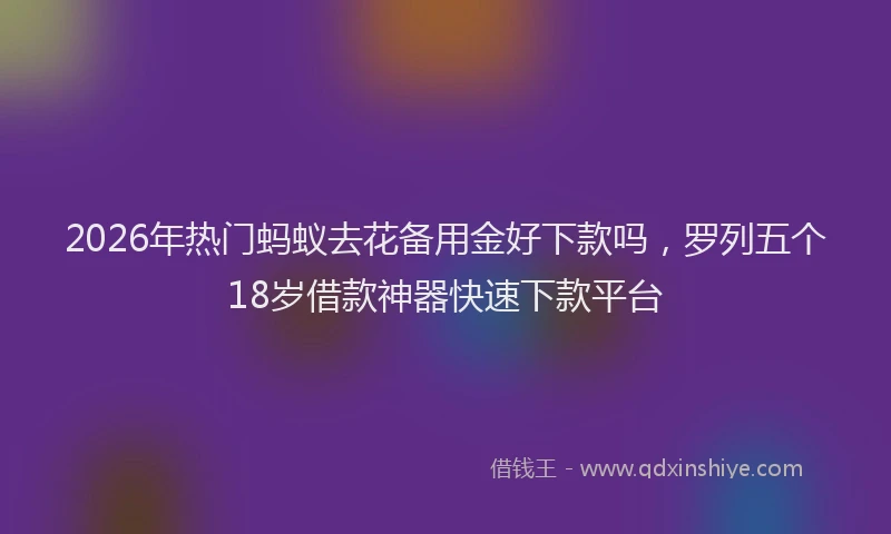 2026年热门蚂蚁去花备用金好下款吗，罗列五个18岁借款神器快速下款平台