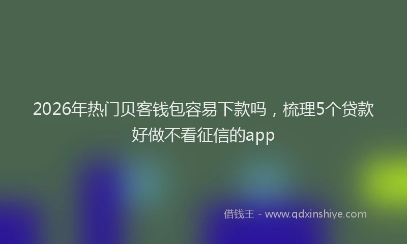 2026年热门贝客钱包容易下款吗，梳理5个贷款好做不看征信的app