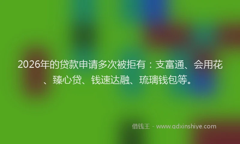 2026年的贷款申请多次被拒有：支富通、会用花、臻心贷、钱速达融、琉璃钱包等。