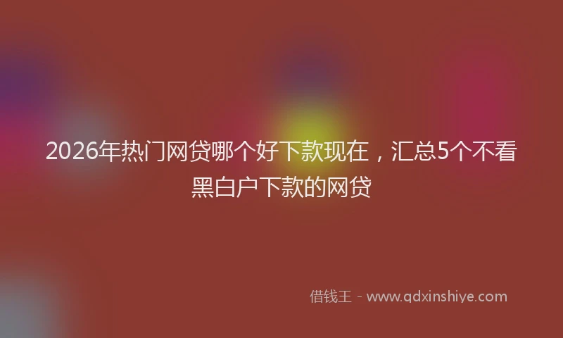 2026年热门网贷哪个好下款现在，汇总5个不看黑白户下款的网贷