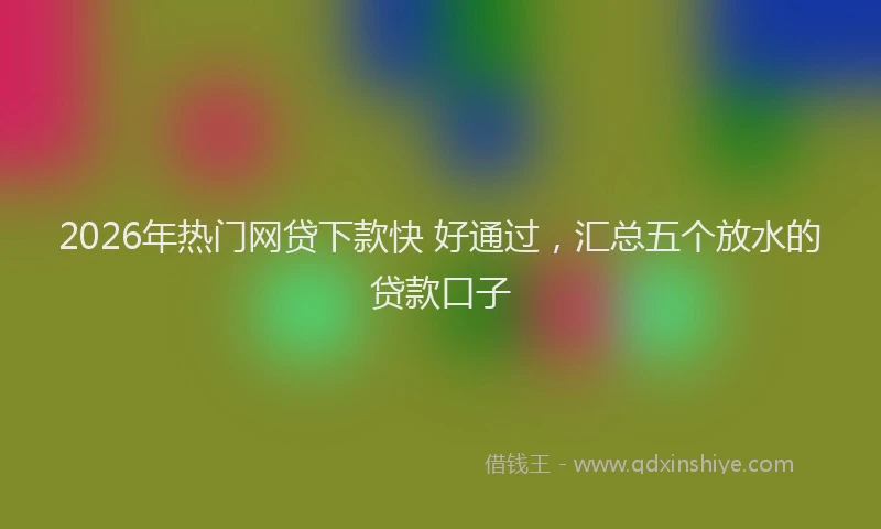 2026年热门网贷下款快 好通过，汇总五个放水的贷款口子