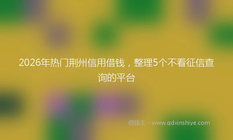 2026年热门荆州信用借钱,整理5个不看征信查询的平台