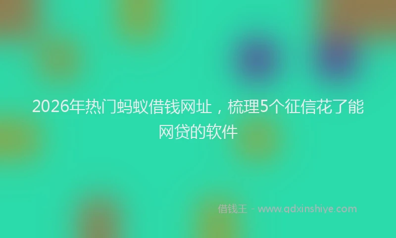 2026年热门蚂蚁借钱网址，梳理5个征信花了能网贷的软件