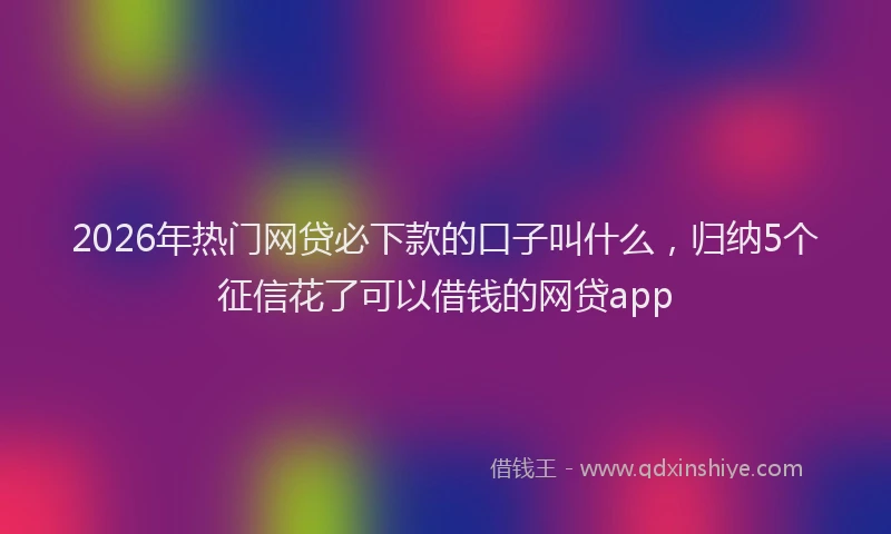 2026年热门网贷必下款的口子叫什么，归纳5个征信花了可以借钱的网贷app