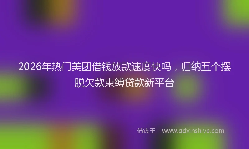 2026年热门美团借钱放款速度快吗，归纳五个摆脱欠款束缚贷款新平台