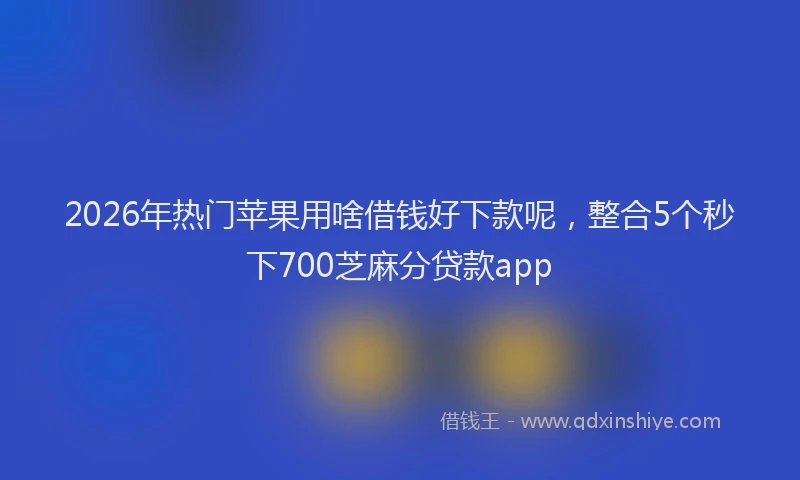 2026年热门苹果用啥借钱好下款呢,整合5个秒下700芝麻分贷款app