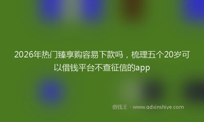 2026年热门臻享购容易下款吗，梳理五个20岁可以借钱平台不查征信的app
