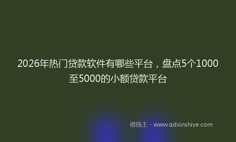 2026年热门贷款软件有哪些平台，盘点5个1000至5000的小额贷款平台