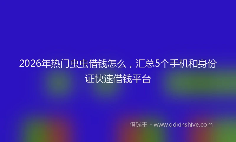 2026年热门虫虫借钱怎么，汇总5个手机和身份证快速借钱平台