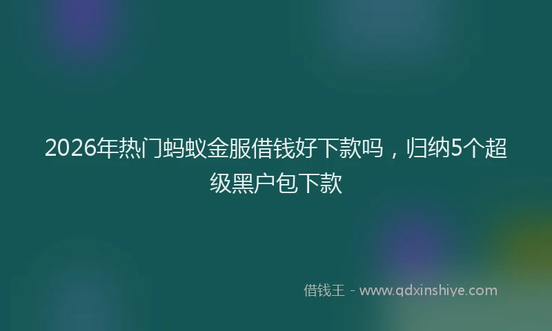 2026年热门蚂蚁金服借钱好下款吗，归纳5个超级黑户包下款