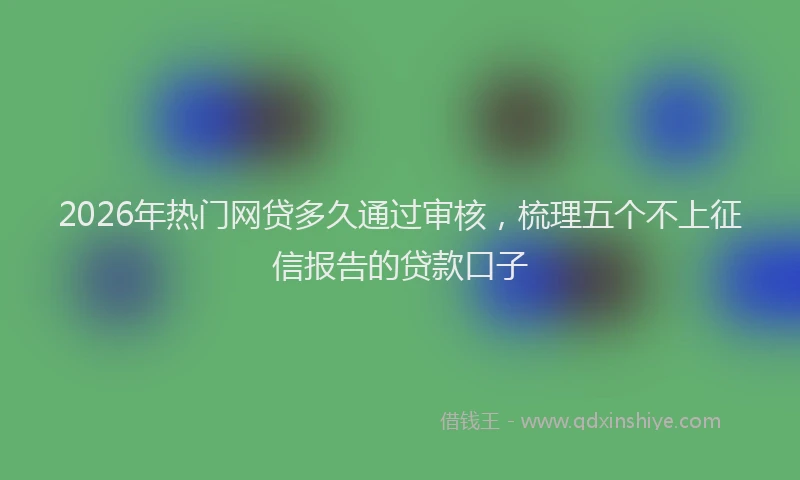 2026年热门网贷多久通过审核，梳理五个不上征信报告的贷款口子