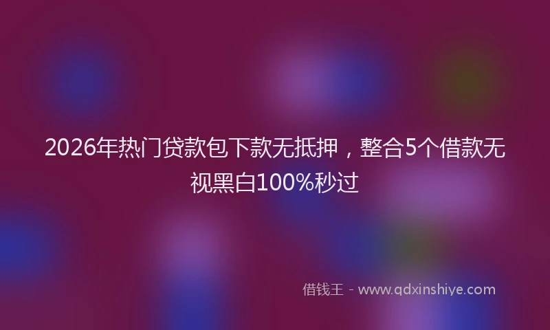 2026年热门贷款包下款无抵押,整合5个借款无视黑白100%秒过