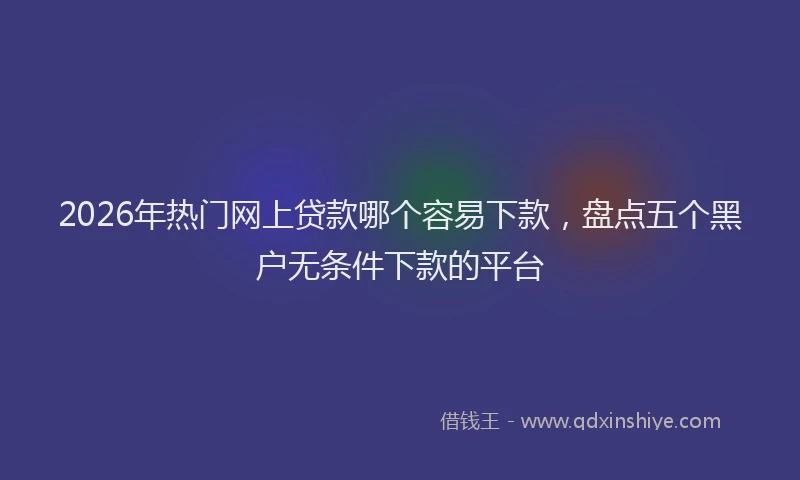 2026年热门网上贷款哪个容易下款,盘点五个黑户无条件下款的平台