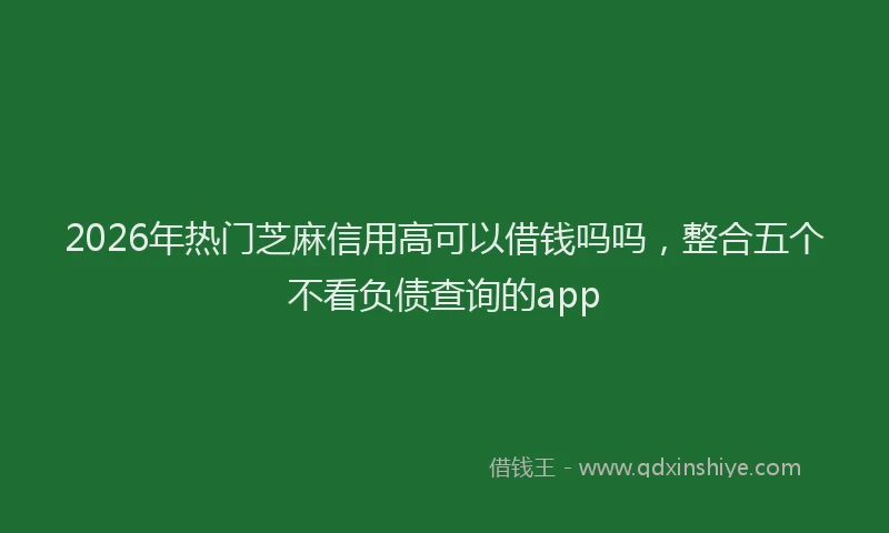 2026年热门芝麻信用高可以借钱吗吗，整合五个不看负债查询的app
