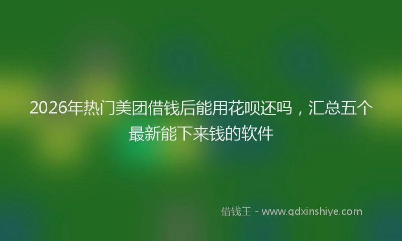 2026年热门美团借钱后能用花呗还吗，汇总五个最新能下来钱的软件