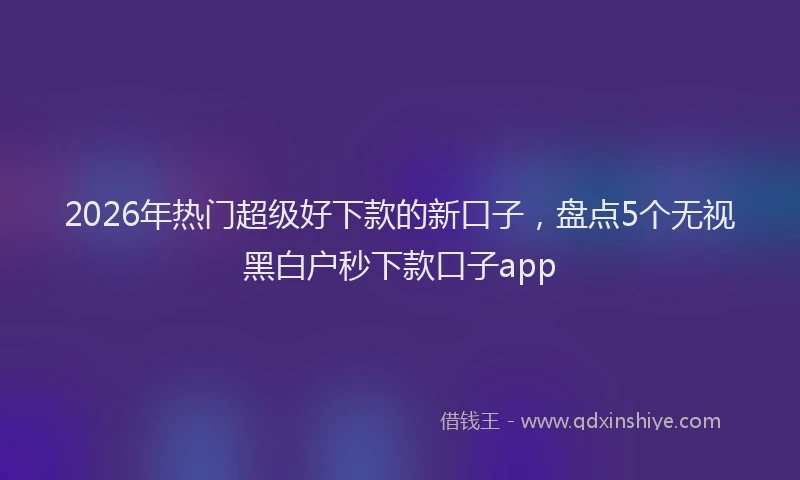2026年热门超级好下款的新口子，盘点5个无视黑白户秒下款口子app