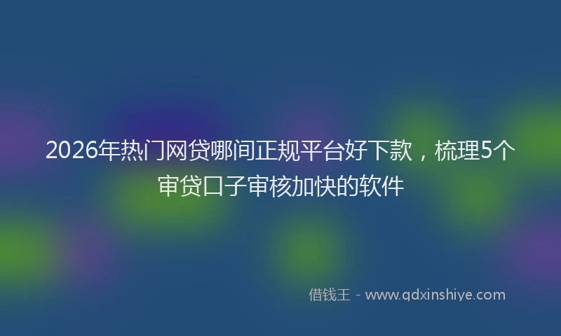 2026年热门网贷哪间正规平台好下款，梳理5个审贷口子审核加快的软件