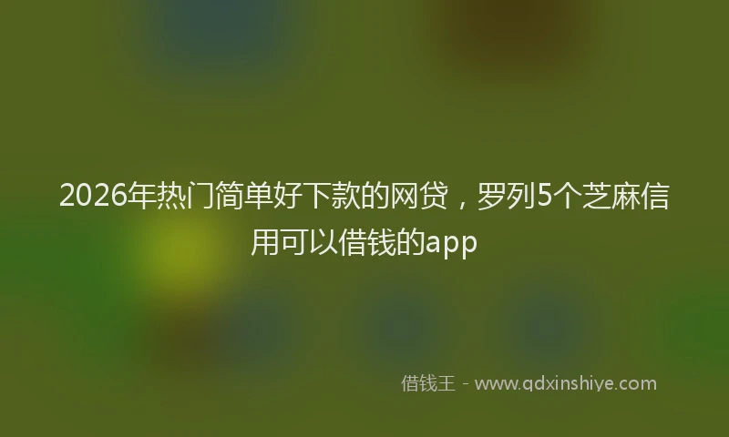 2026年热门简单好下款的网贷，罗列5个芝麻信用可以借钱的app