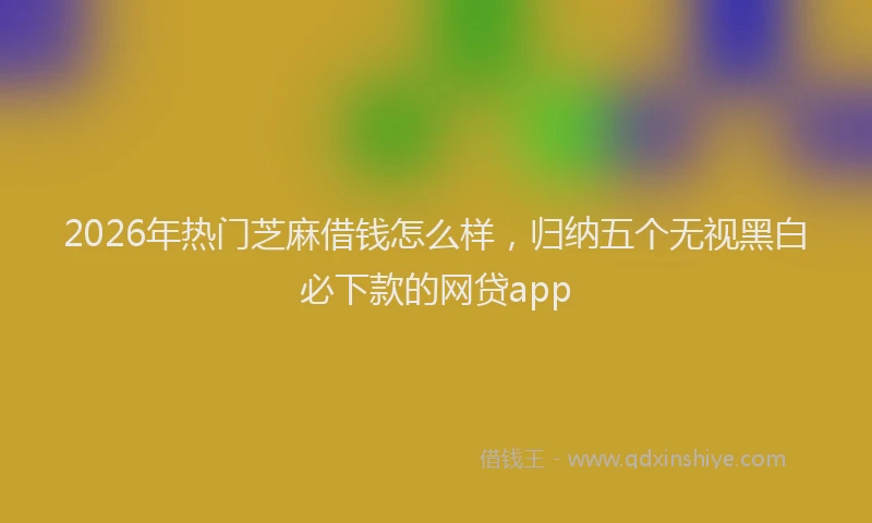 2026年热门芝麻借钱怎么样，归纳五个无视黑白必下款的网贷app