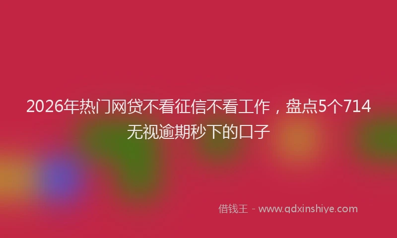 2026年热门网贷不看征信不看工作，盘点5个714无视逾期秒下的口子