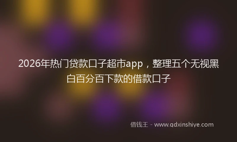 2026年热门贷款口子超市app,整理五个无视黑白百分百下款的借款口子