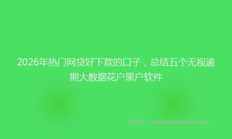 2026年热门网贷好下款的口子，总结五个无视逾期大数据花户黑户软件