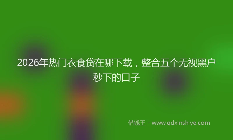 2026年热门衣食贷在哪下载，整合五个无视黑户秒下的口子