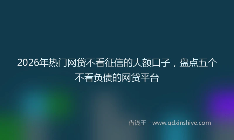 2026年热门网贷不看征信的大额口子，盘点五个不看负债的网贷平台