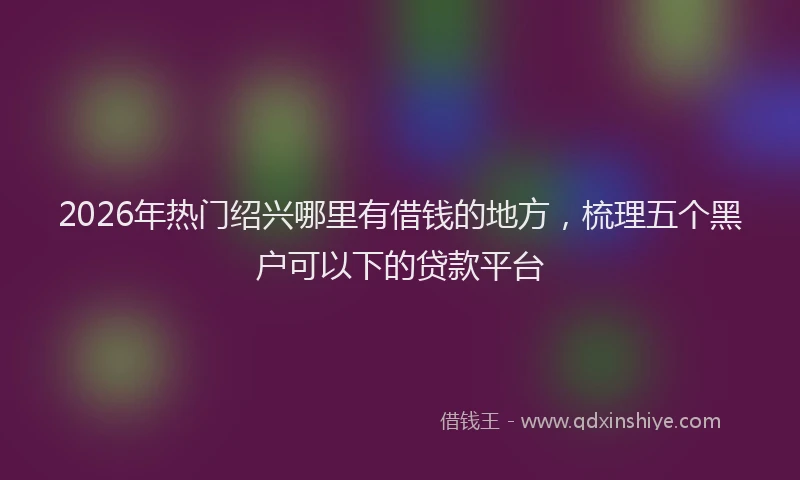 2026年热门绍兴哪里有借钱的地方，梳理五个黑户可以下的贷款平台
