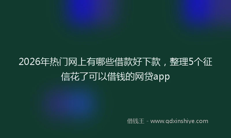 2026年热门网上有哪些借款好下款,整理5个征信花了可以借钱的网贷app