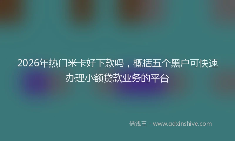 2026年热门米卡好下款吗，概括五个黑户可快速办理小额贷款业务的平台