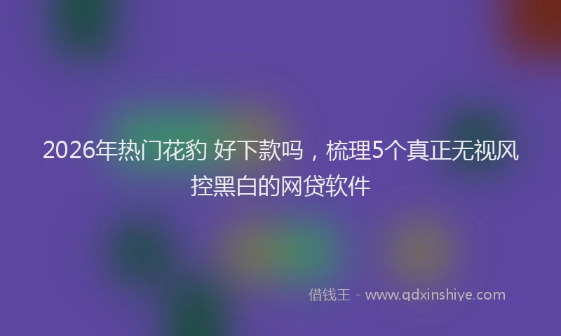2026年热门花豹 好下款吗，梳理5个真正无视风控黑白的网贷软件