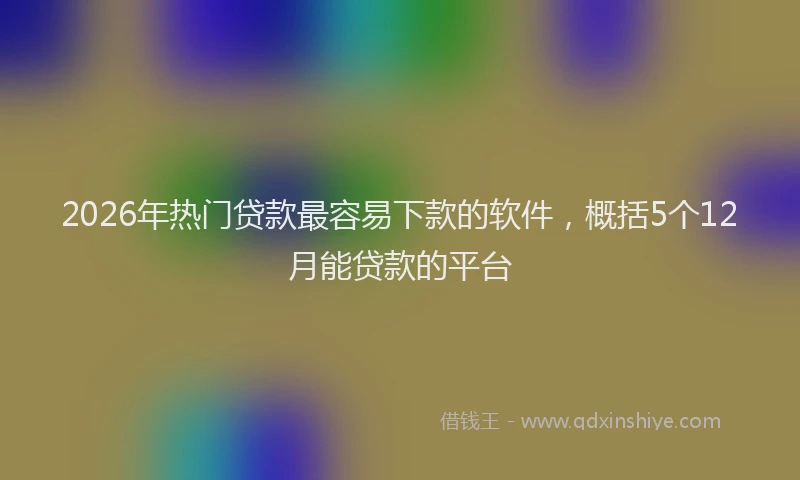 2026年热门贷款最容易下款的软件，概括5个12月能贷款的平台