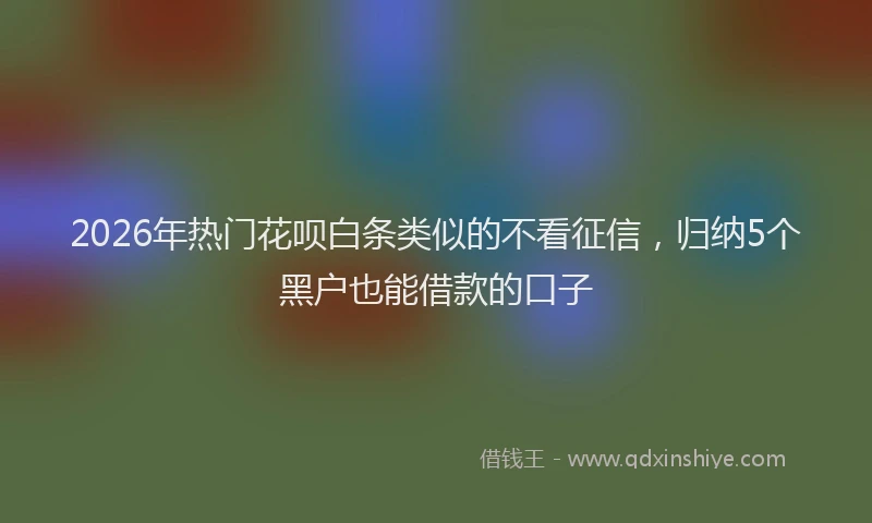 2026年热门花呗白条类似的不看征信，归纳5个黑户也能借款的口子