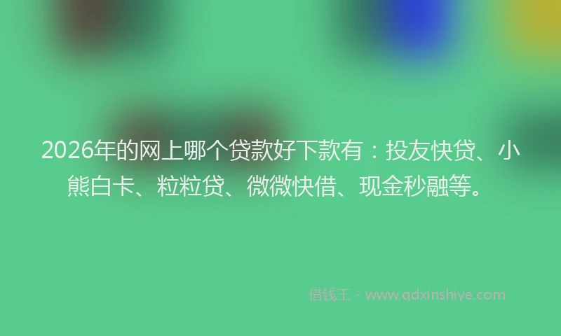 2026年的网上哪个贷款好下款有：投友快贷、小熊白卡、粒粒贷、微微快借、现金秒融等。