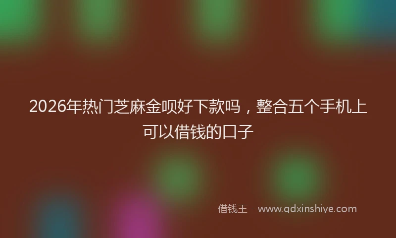 2026年热门芝麻金呗好下款吗，整合五个手机上可以借钱的口子