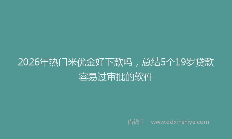 2026年热门米优金好下款吗，总结5个19岁贷款容易过审批的软件