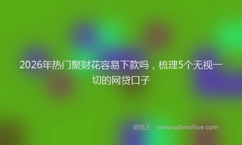 2026年热门聚财花容易下款吗，梳理5个无视一切的网贷口子