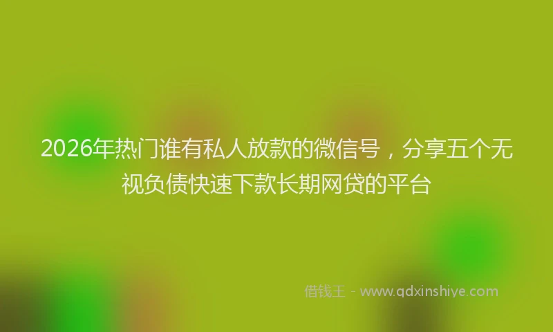 2026年热门谁有私人放款的微信号，分享五个无视负债快速下款长期网贷的平台