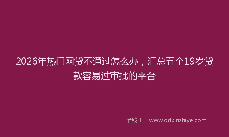 2026年热门网贷不通过怎么办,汇总五个19岁贷款容易过审批的平台