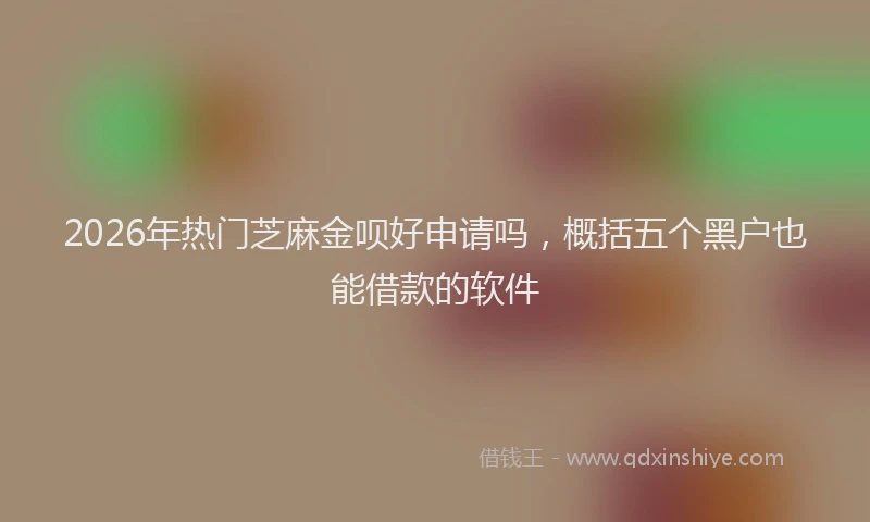 2026年热门芝麻金呗好申请吗，概括五个黑户也能借款的软件