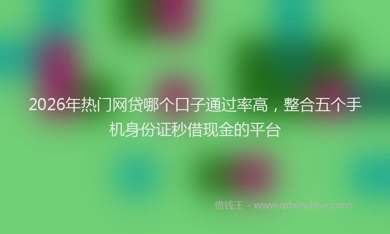 2026年热门网贷哪个口子通过率高，整合五个手机身份证秒借现金的平台