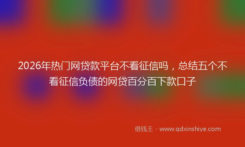 2026年热门网贷款平台不看征信吗，总结五个不看征信负债的网贷百分百下款口子