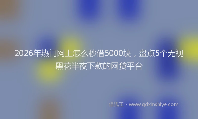 2026年热门网上怎么秒借5000块，盘点5个无视黑花半夜下款的网贷平台